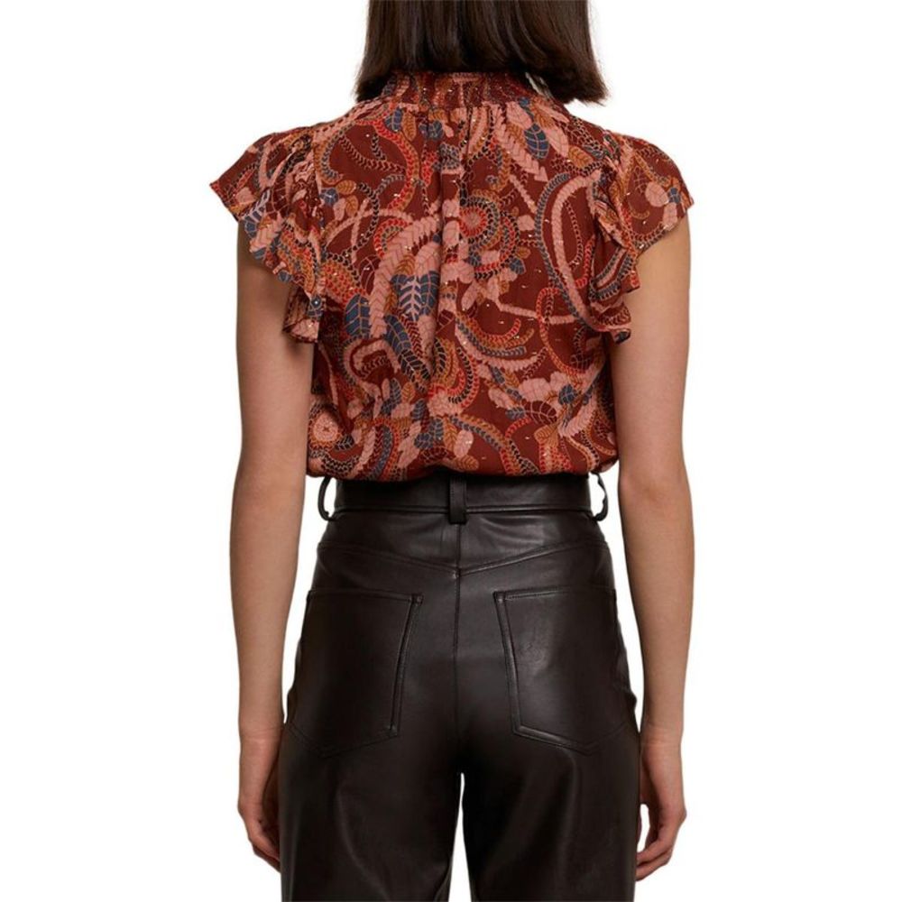 A.L.C. Womens Pink Silk Metallic Top Blouse Shirt NWT - Picture 2 of 2